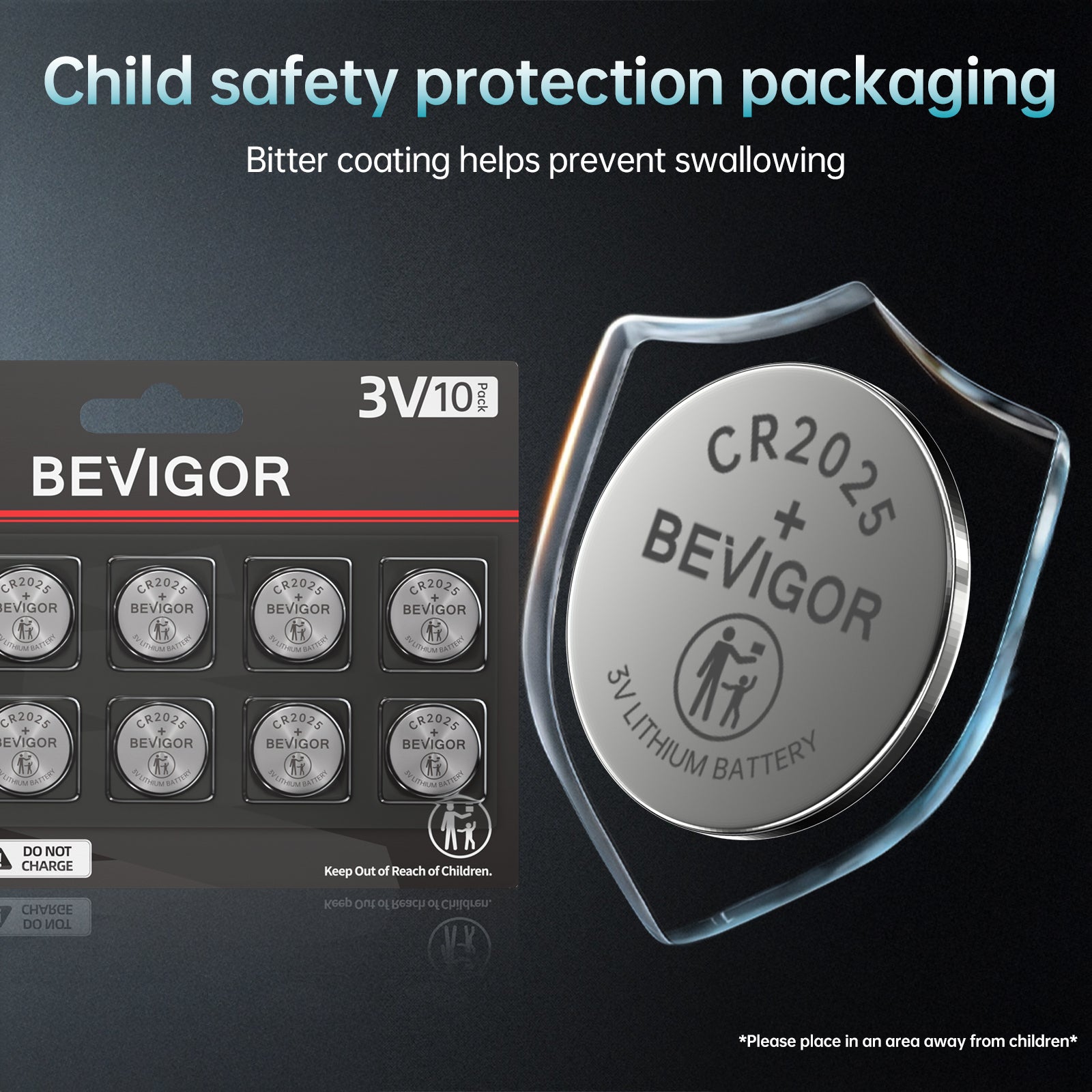 CR2025 3V Lithium Battery Child safety protection packaging
