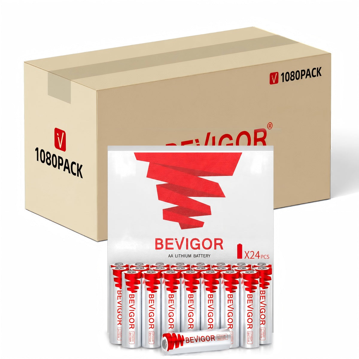 bevigor aa lithium batteries 1080 pack