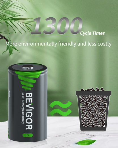 High Capacity NiMH Rechargeable D Battery 10000mAh