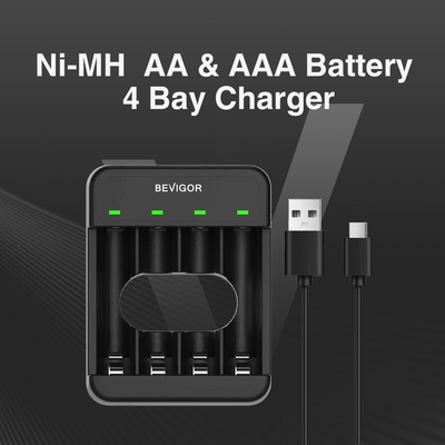 BEVIGOR 4 Bays AA AAA Battery Charger