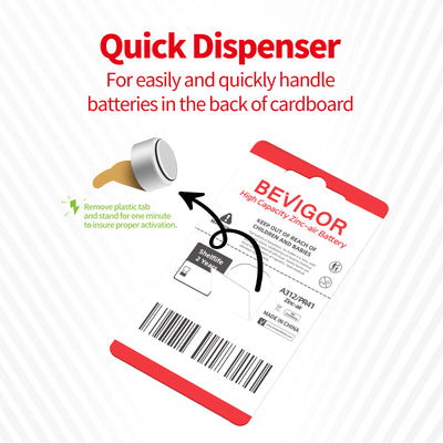 Quick DispenserFor easily and quickly handlebatteries in the back of cardboard