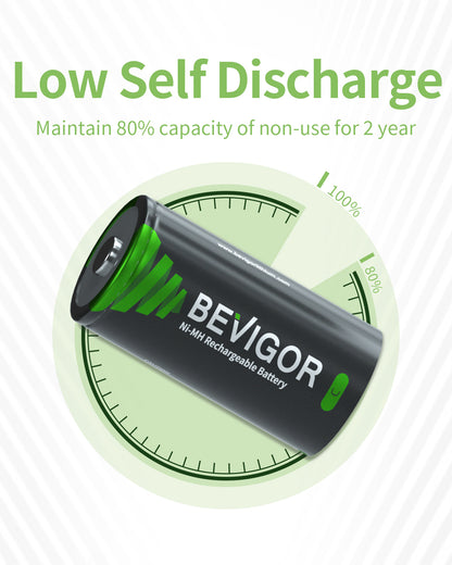 C Rechargeable Batteries Low Self Discharge