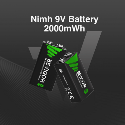 nimh rechargeable 9v battery 2000mWh