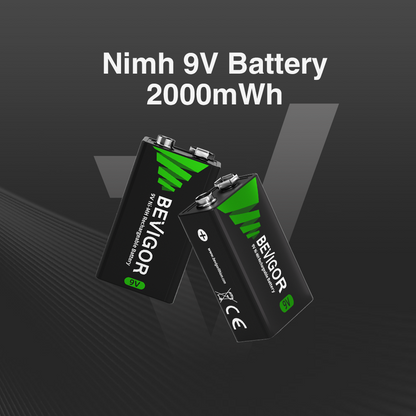 nimh rechargeable 9v battery 2000mWh